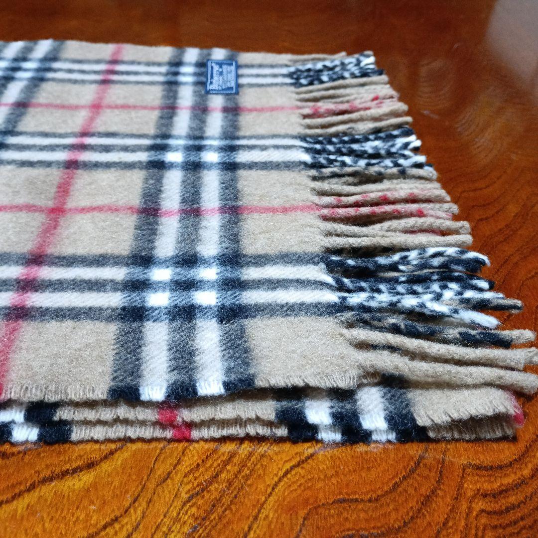美品 バーバリー カシミア100％ マフラー ノバチェック ベージュ
