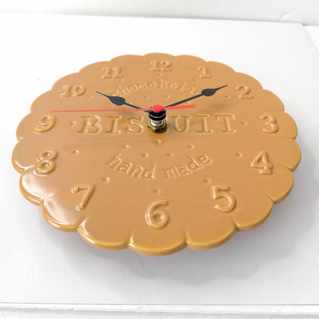 チョコホリック　ビスケット　極美品　ハンドメイド　陶器製　掛け時計　希少　レア