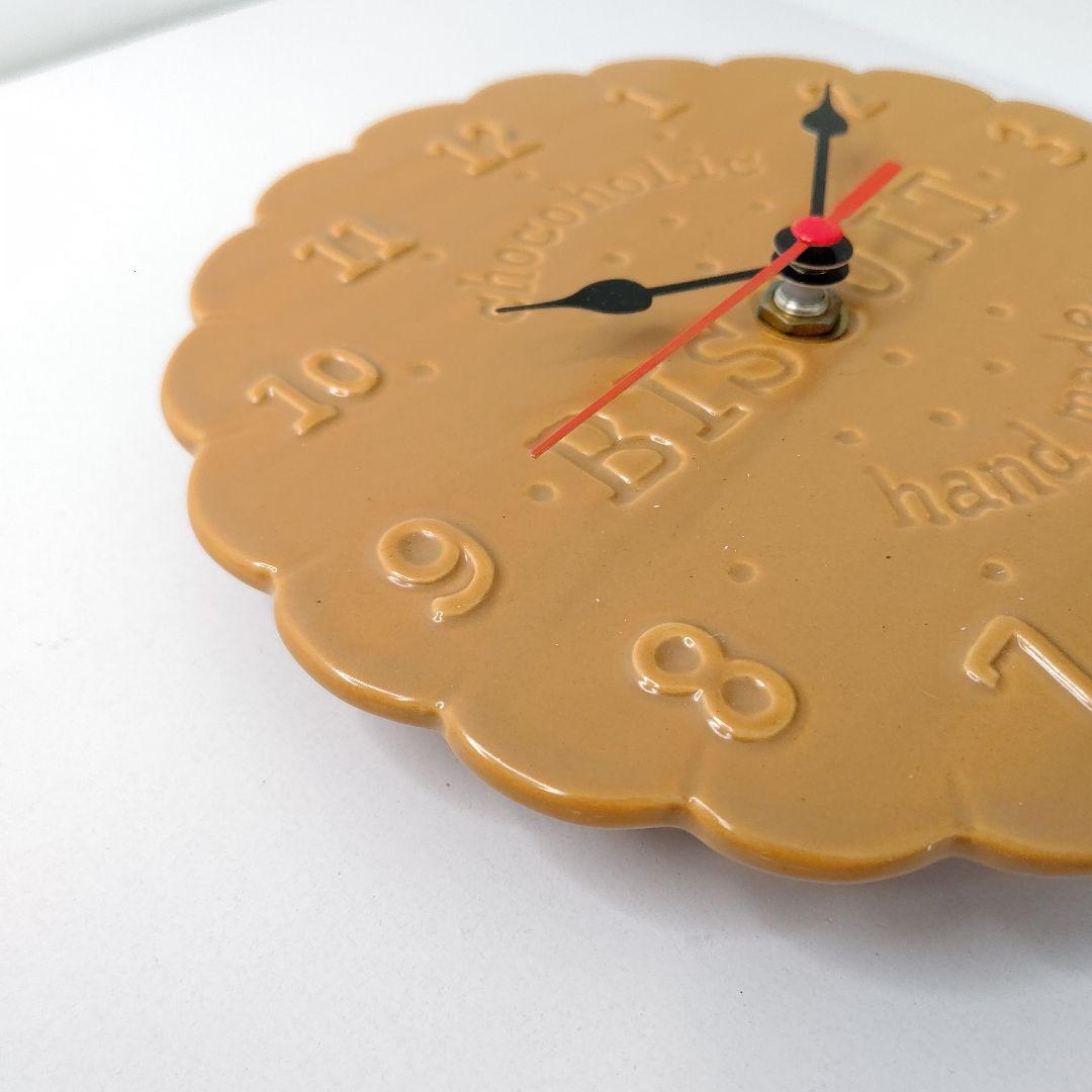 チョコホリック　ビスケット　極美品　ハンドメイド　陶器製　掛け時計　希少　レア