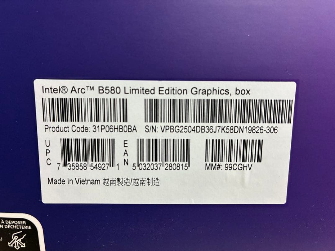 [外観訳アリ] Intel Arc B580 Limited Edition