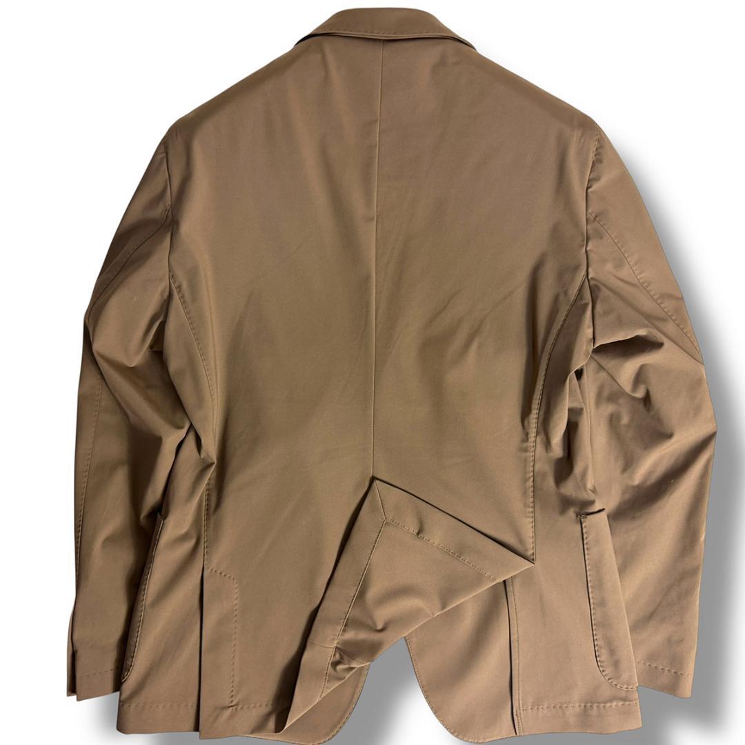 J3087 美品 ヒューゴボス 現行タグストレッチジャージージャケット 茶 48