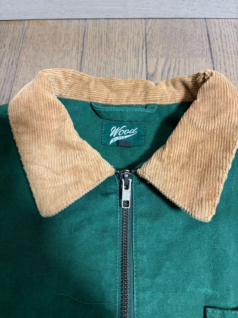 ジャケット・アウター WOODBLOCK WIDE SLEEVE DUCK JACKET GREEN