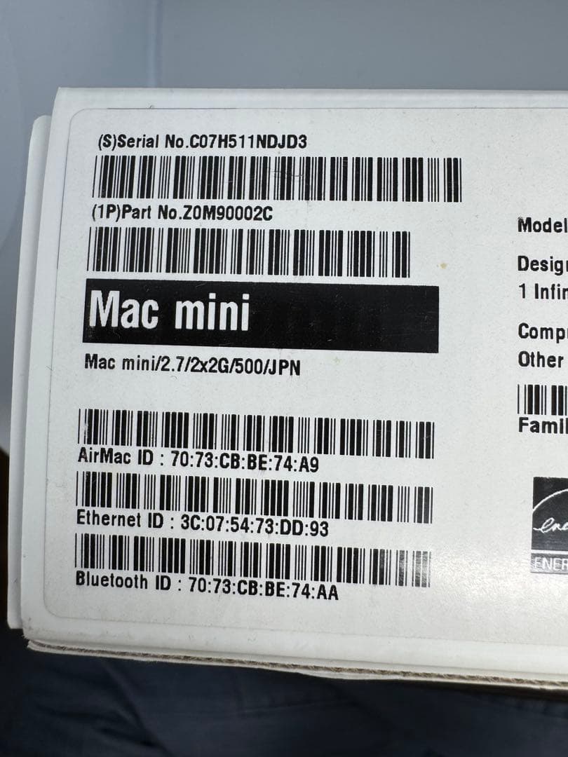 【ジャンク】Mac mini A1347