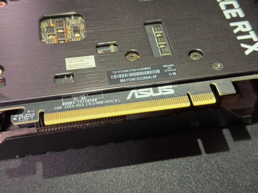 グラフィックボード・グラボ・ビデオカード ASUS TUF RTX3060 O12G-V2-GAMING 12GB