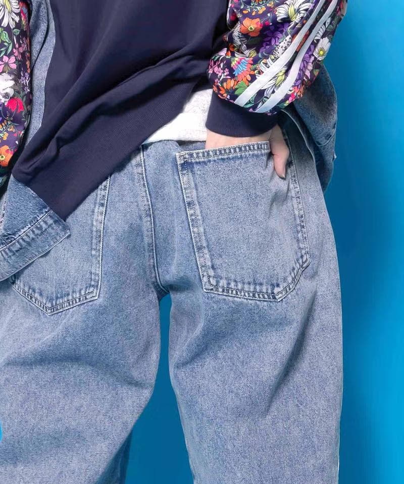 ScoLar 161672：蝶ラインテープ付きデニムパンツ