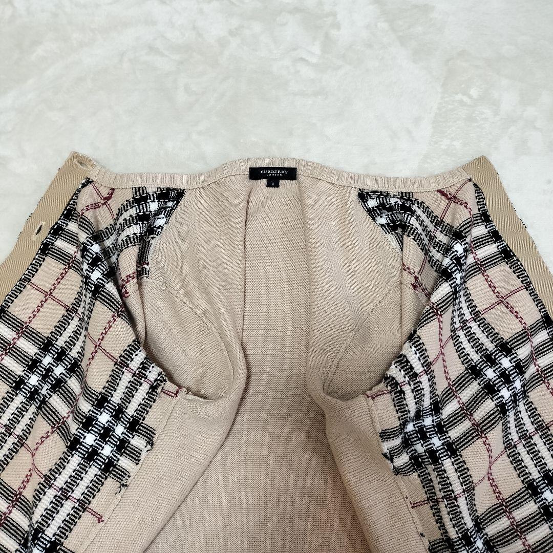 BURBERRY　ノバチェック　コットンニットカーディガン　玉虫色釦　2サイズ