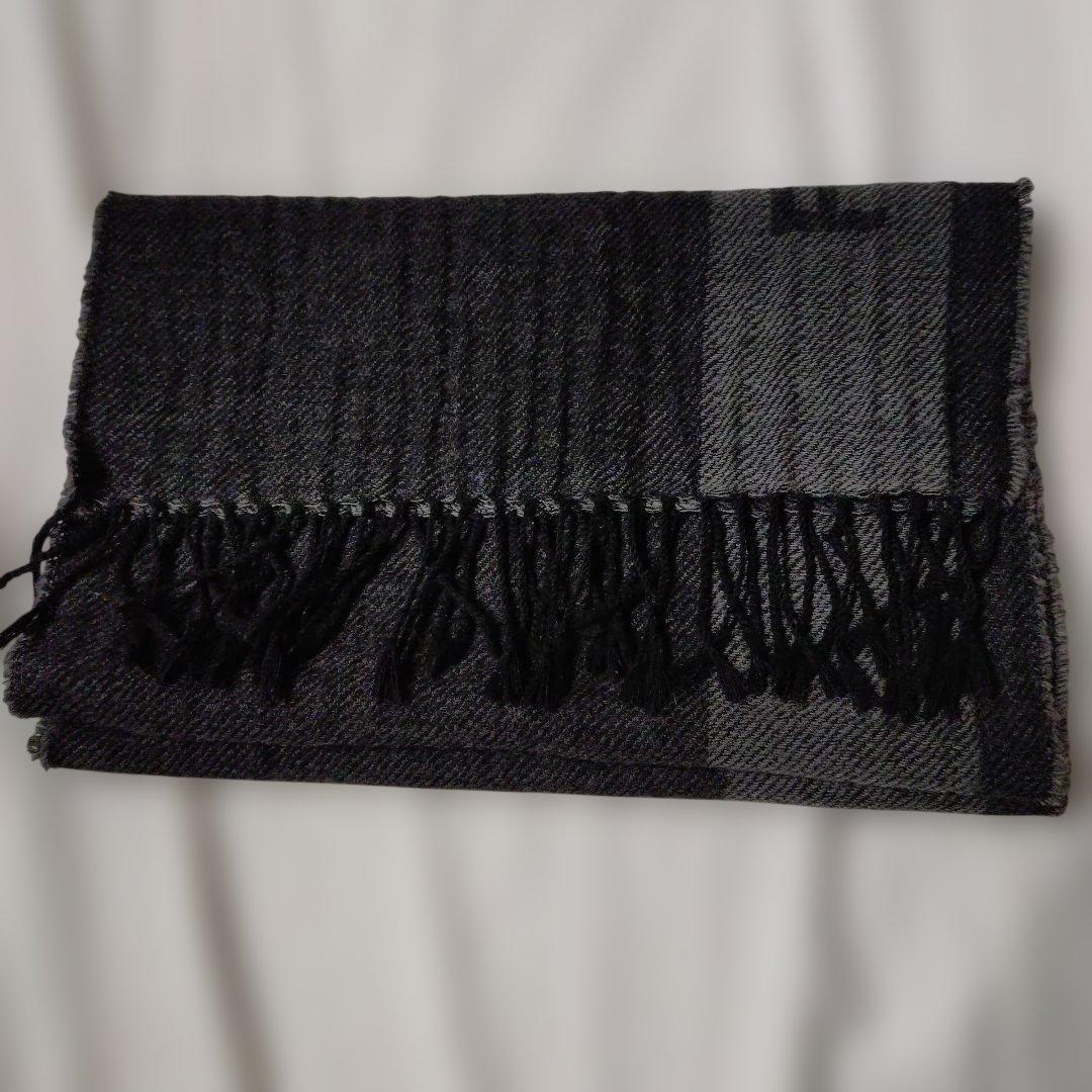 FENDI ウールマフラー　ストール　ショール　グレー　イタリア製