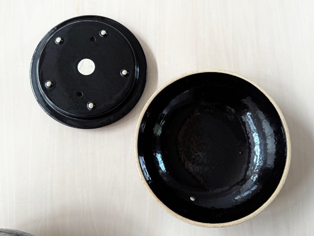 土鍋　かまどさん　3合　黒　陶器製　蓋付き