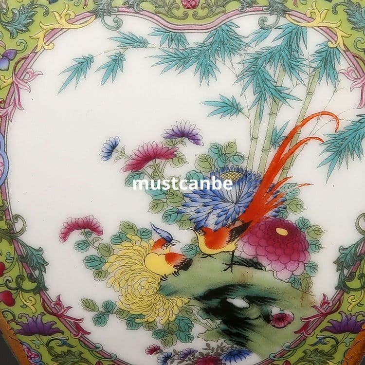 琺瑯彩蒔絵四方賞瓶 景徳鎮 陶磁器 装飾品 現代工芸品 美術品 置物