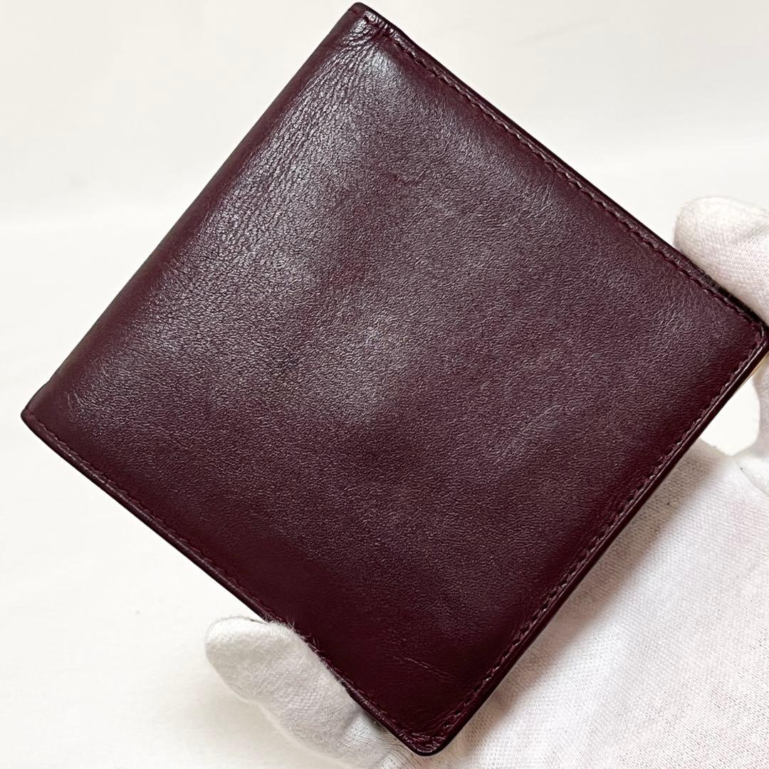 Cartier カルティエ 二つ折り財布 マストライン レザー ボルドー