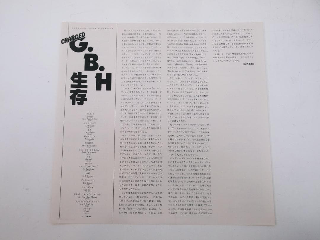 美品！見本盤 プロモ Charged G.B.H 生存 PUNK パンク