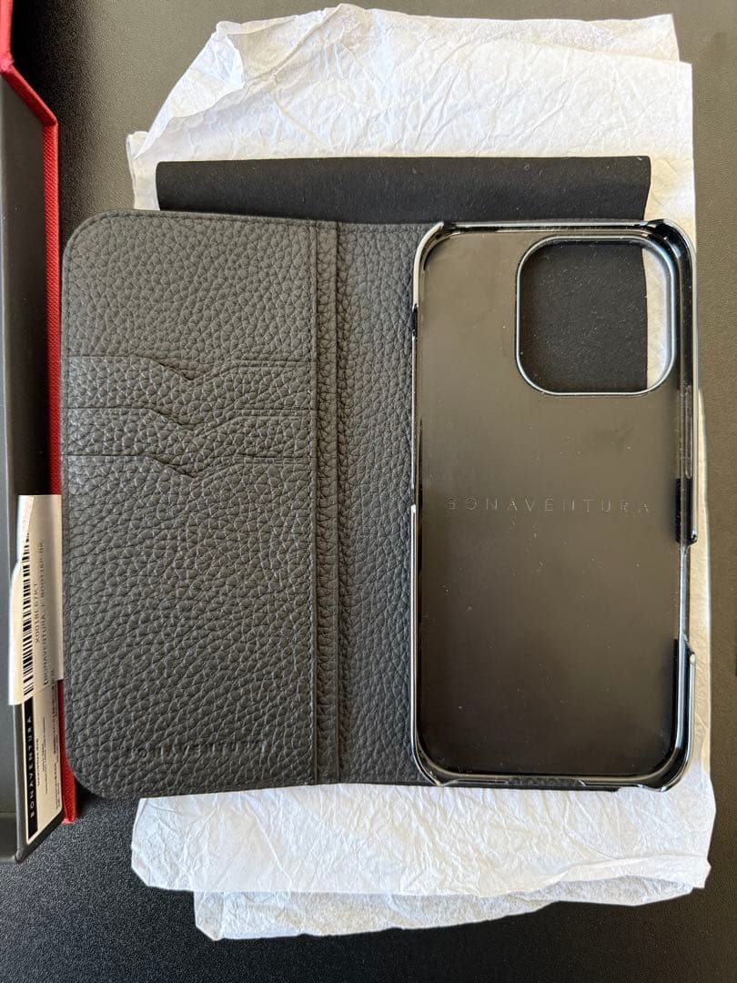 iPhone16 Pro BONAVENTURAケース 手帳型 BLACK