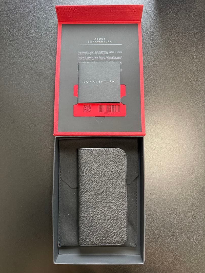 iPhone16 Pro BONAVENTURAケース 手帳型 BLACK