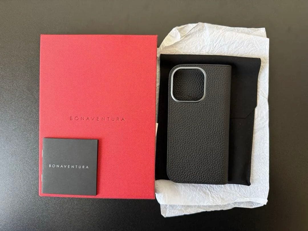 iPhone16 Pro BONAVENTURAケース 手帳型 BLACK