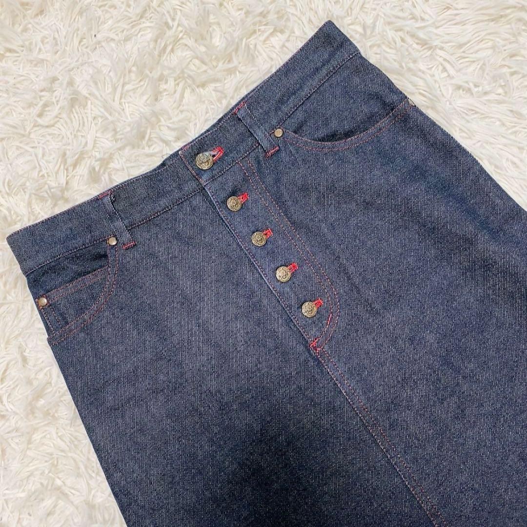 【希少】ヴィヴィアンタム デニムスカート ドラゴン刺繍 ボタン 美品