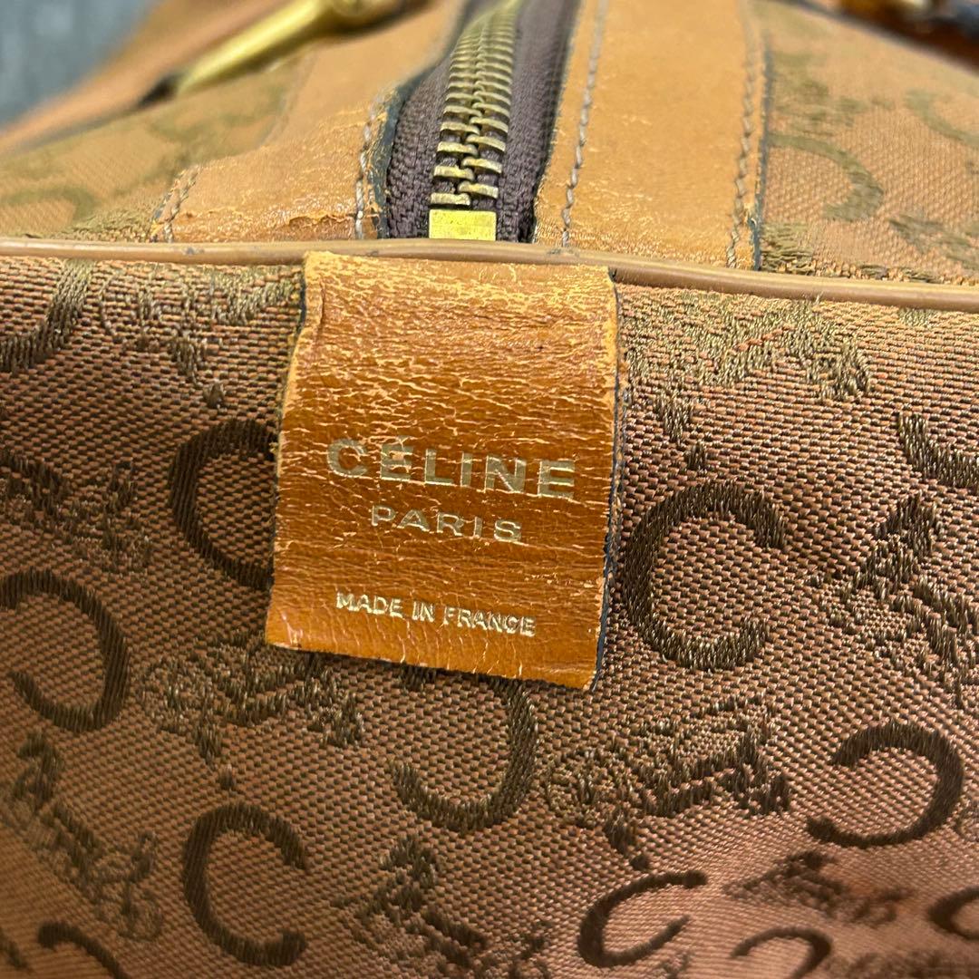 オールド セリーヌ CELINE Cサルキー ボストンバッグ　ハンドバッグ　茶