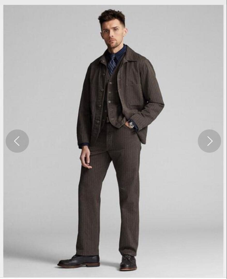 極美品 RRL ストライプド ジャスペ ツイル ジャケット S