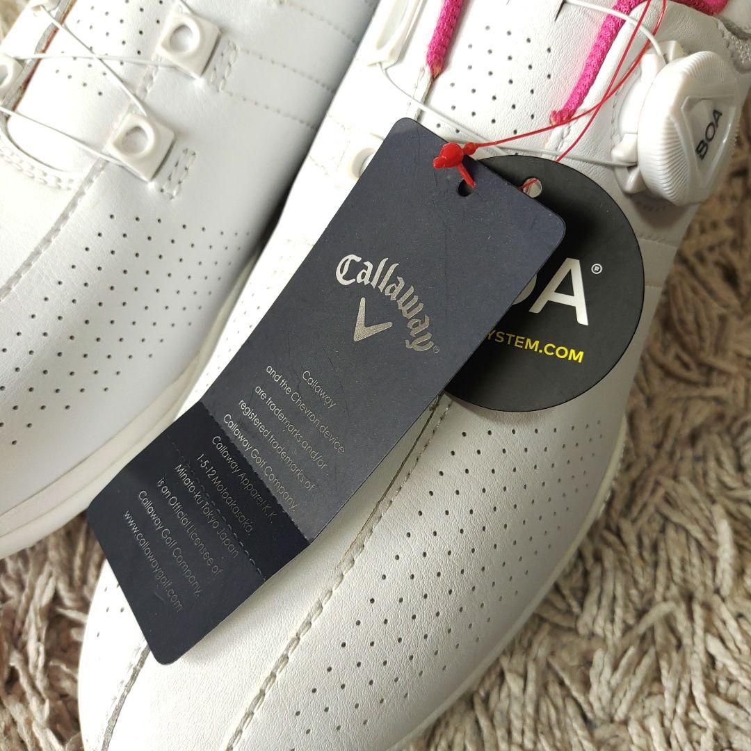 【新品タグ付き】Callaway ゴルフシューズ 女性用　ピンク　キャロウェイ