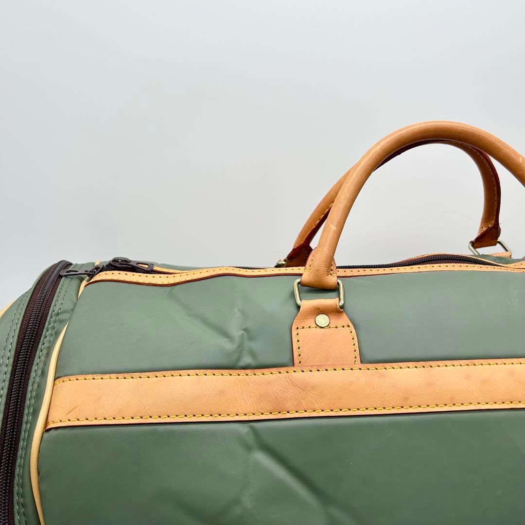 美品 ハンティングワールド ボストンバッグ バチュー 旅行 大容量 2way