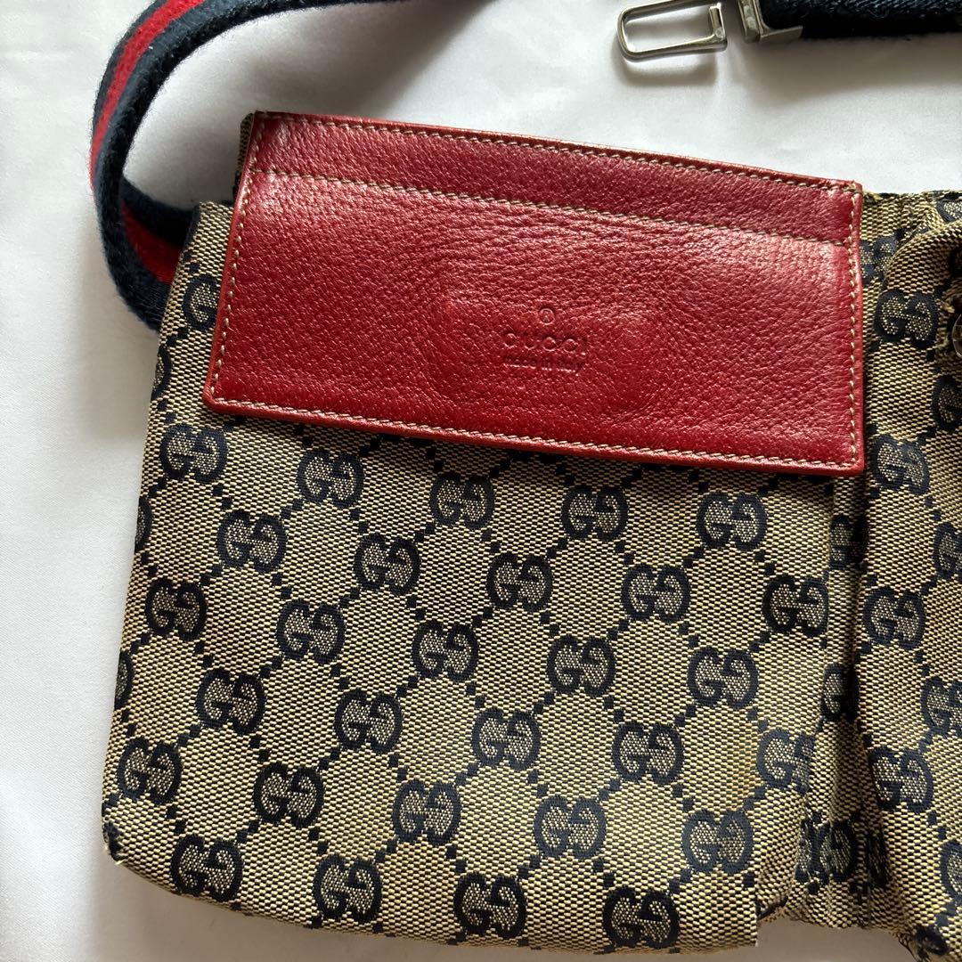 GUCCI GGキャンバス シェリーライン ウエストバッグ