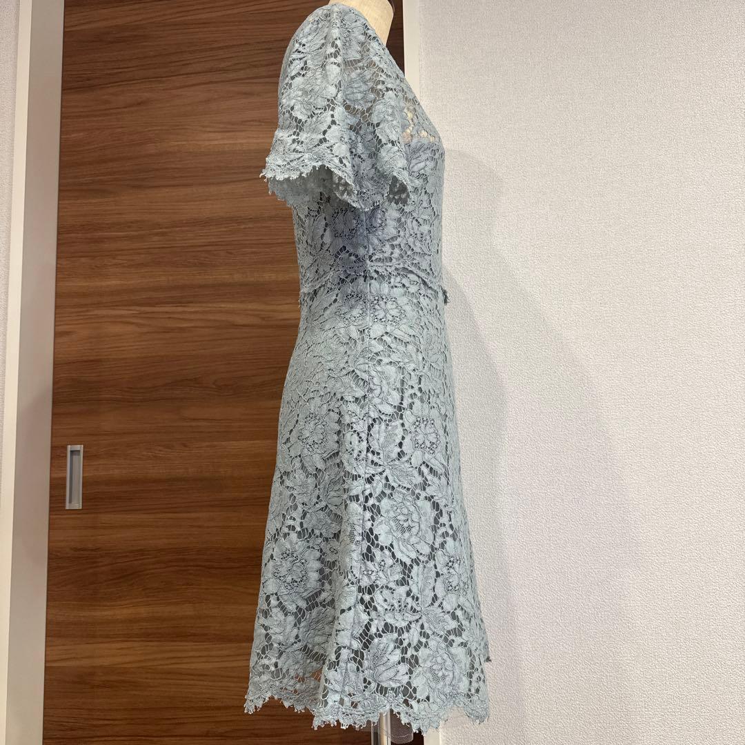 VALENTINOライトブルー レース 半袖ワンピース