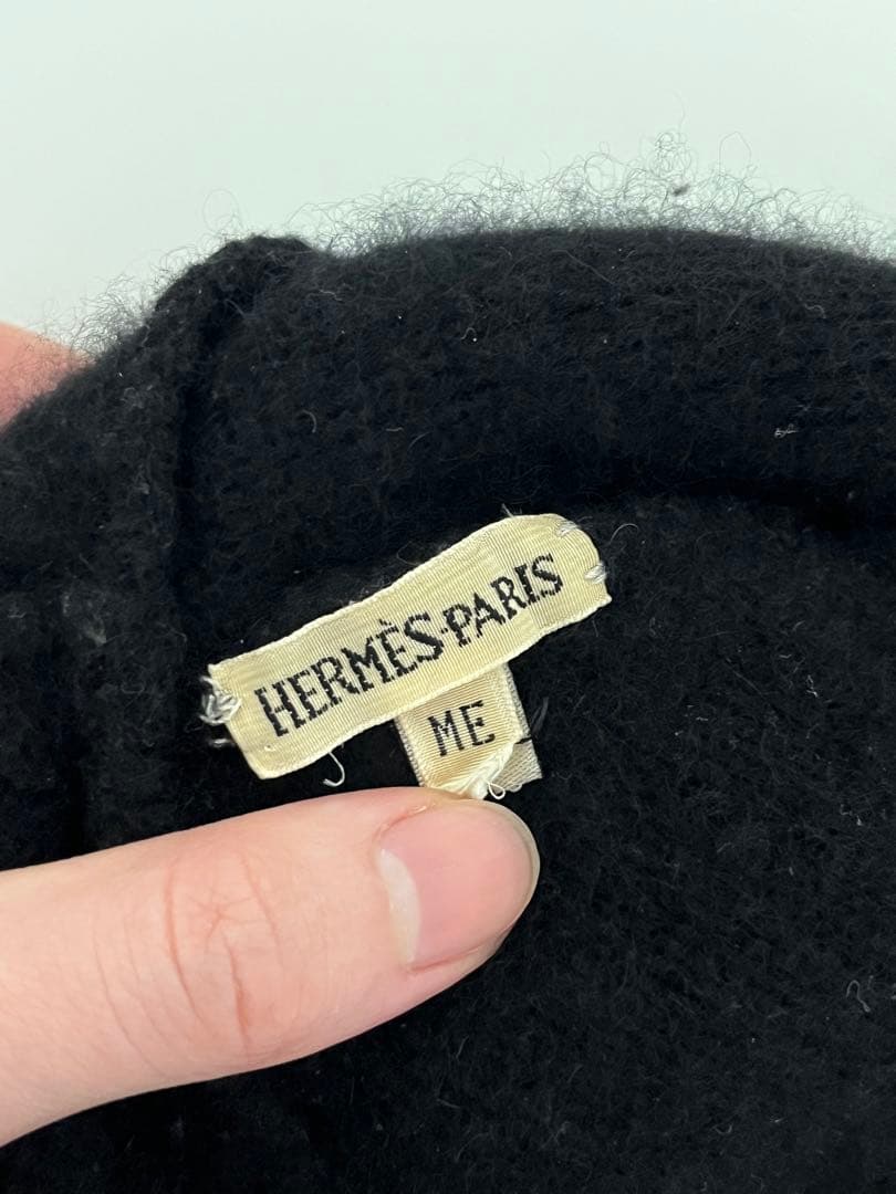 【HERMES】Hロゴ カシミア ニット帽