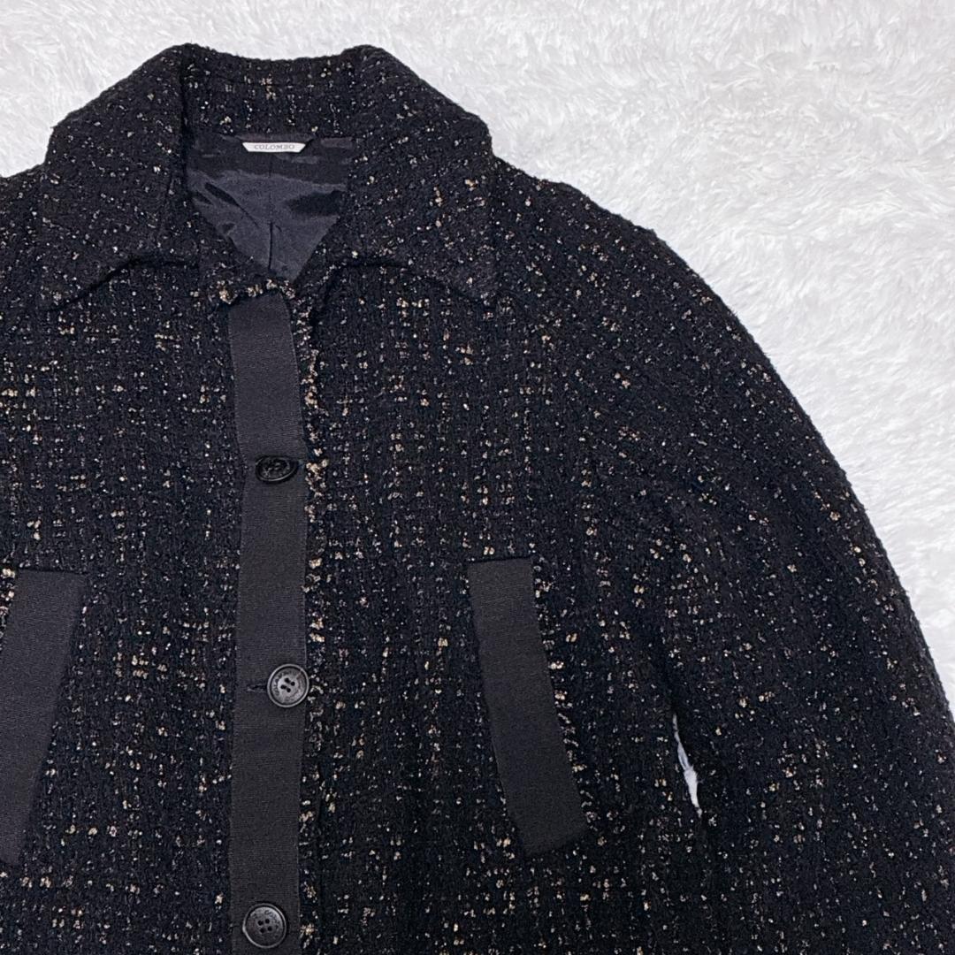 【極美品✨】コロンボ シルク カシミヤ ツイードジャケット イタリア製 ブラック