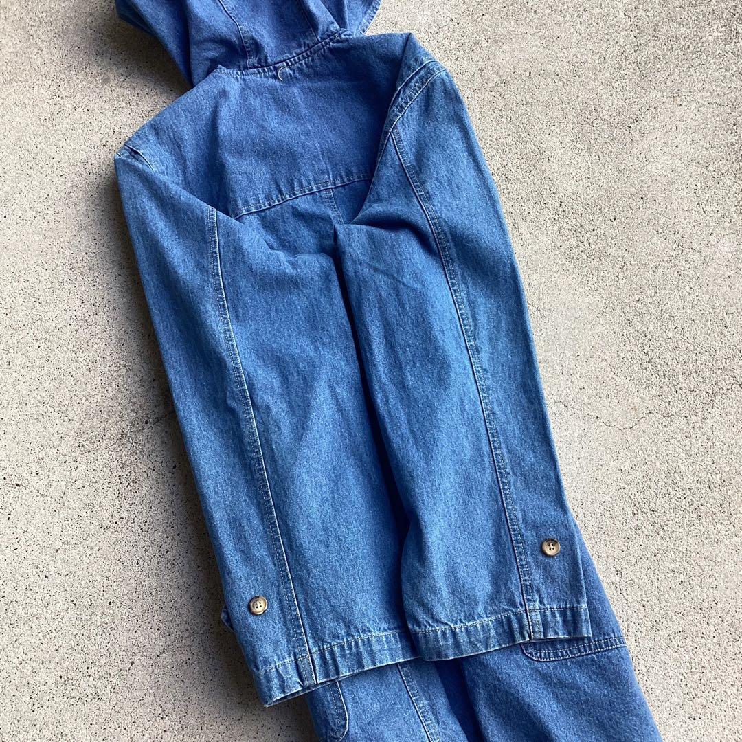 90s Denim&co デニム ダッフルコート 裏地ブランケット 取り外し可