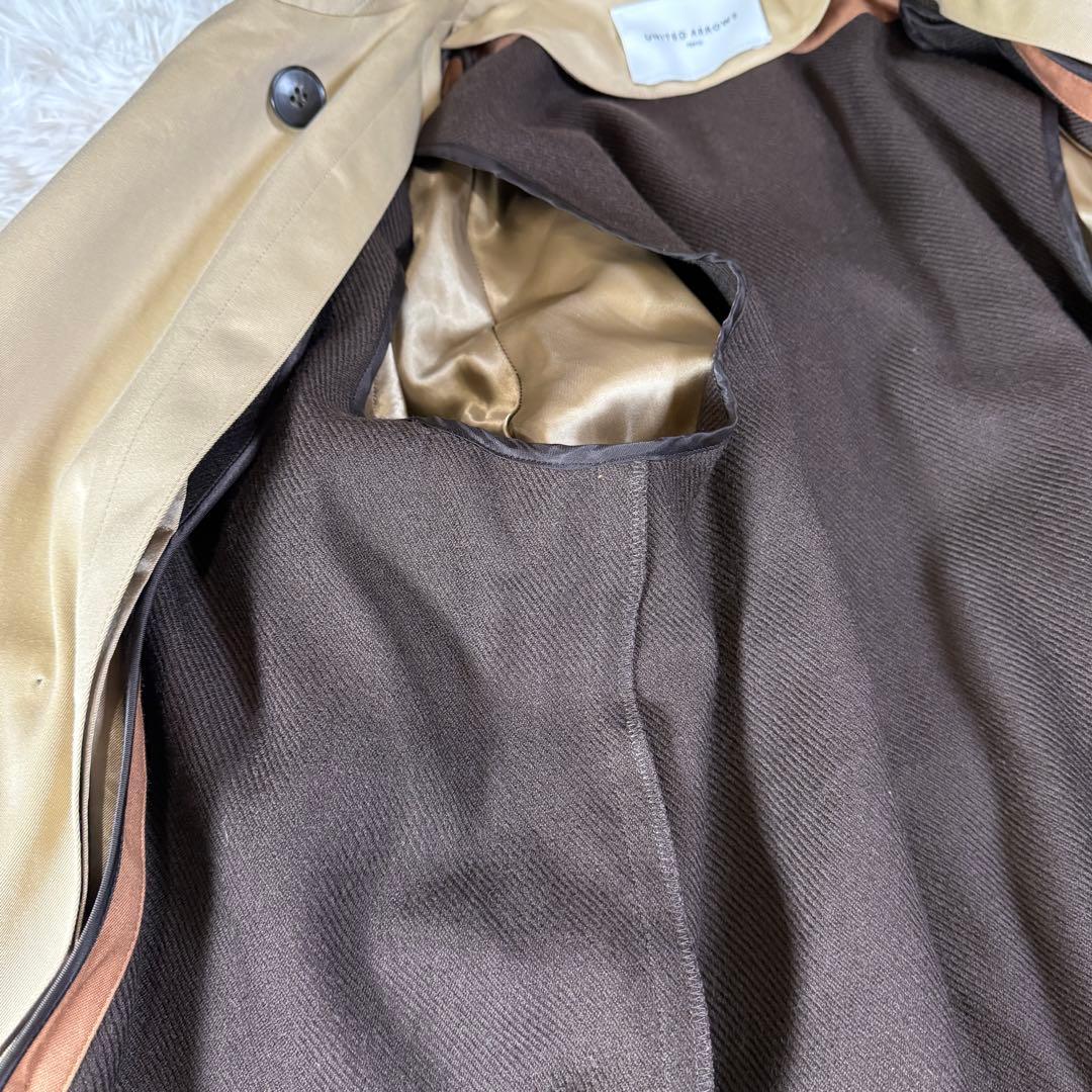 美品 ユナイテッドアローズ ライナー付 ロングトレンチ 36 上質 定番