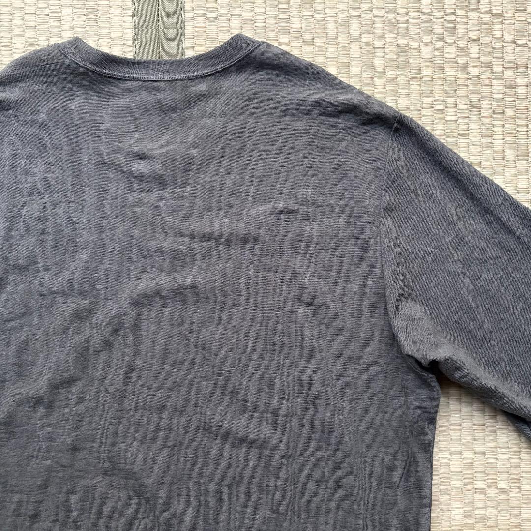 山内 塩縮加工リネンニットTシャツ チャコールグリーン サイズ4