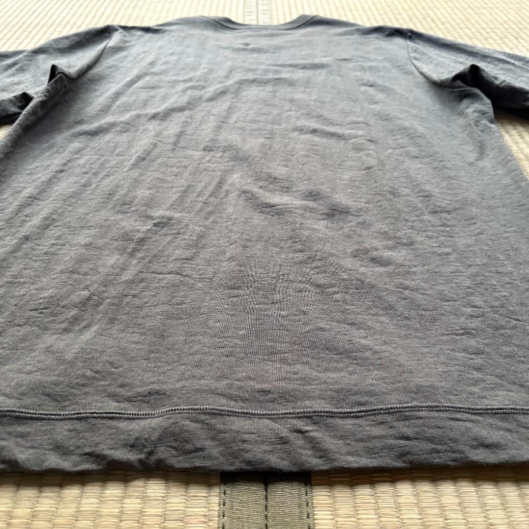 山内 塩縮加工リネンニットTシャツ チャコールグリーン サイズ4