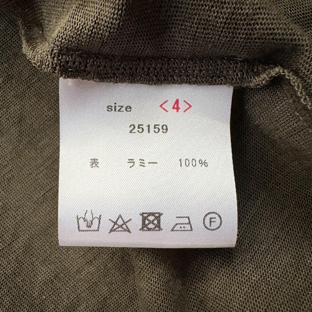 山内 塩縮加工リネンニットTシャツ チャコールグリーン サイズ4