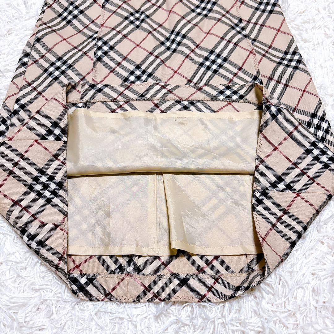 BURBURRY ワンピース ノバチェック ホースロゴ 刺繍 ノースリーブ 38