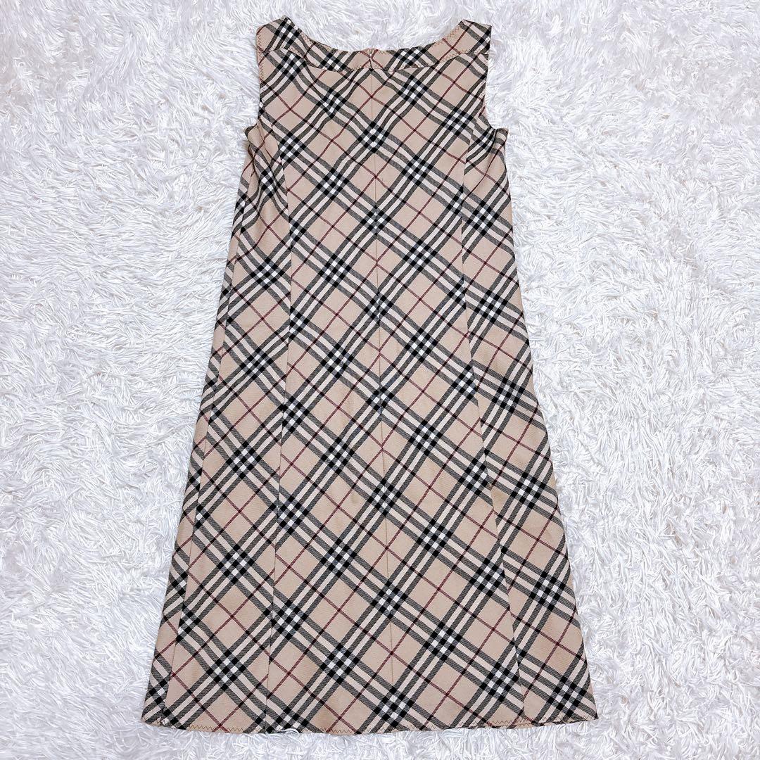 BURBURRY ワンピース ノバチェック ホースロゴ 刺繍 ノースリーブ 38