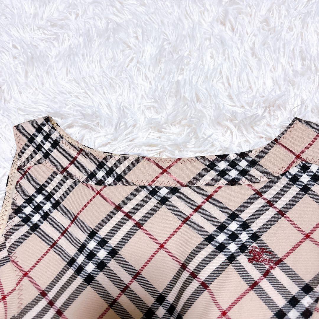 BURBURRY ワンピース ノバチェック ホースロゴ 刺繍 ノースリーブ 38