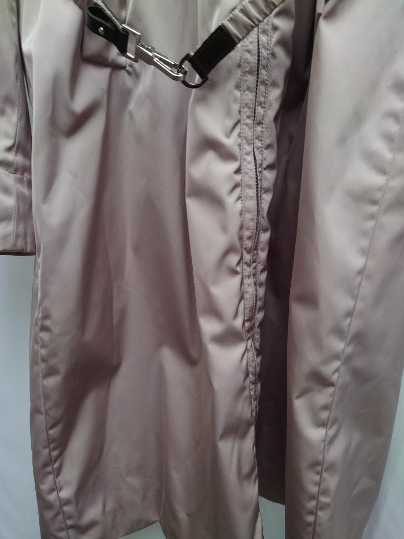 美品☆SMaxMara☆リバーシブル薄紫ビジューフードタフタコート☆４０