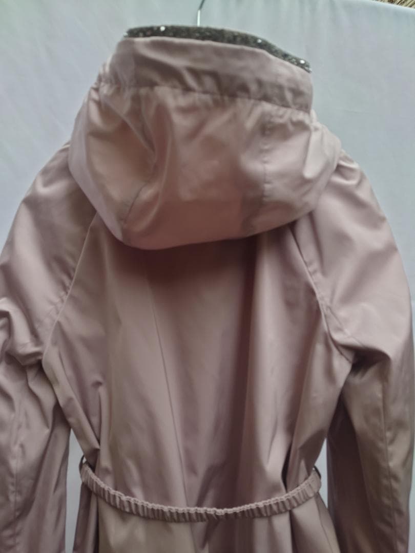 美品☆SMaxMara☆リバーシブル薄紫ビジューフードタフタコート☆４０