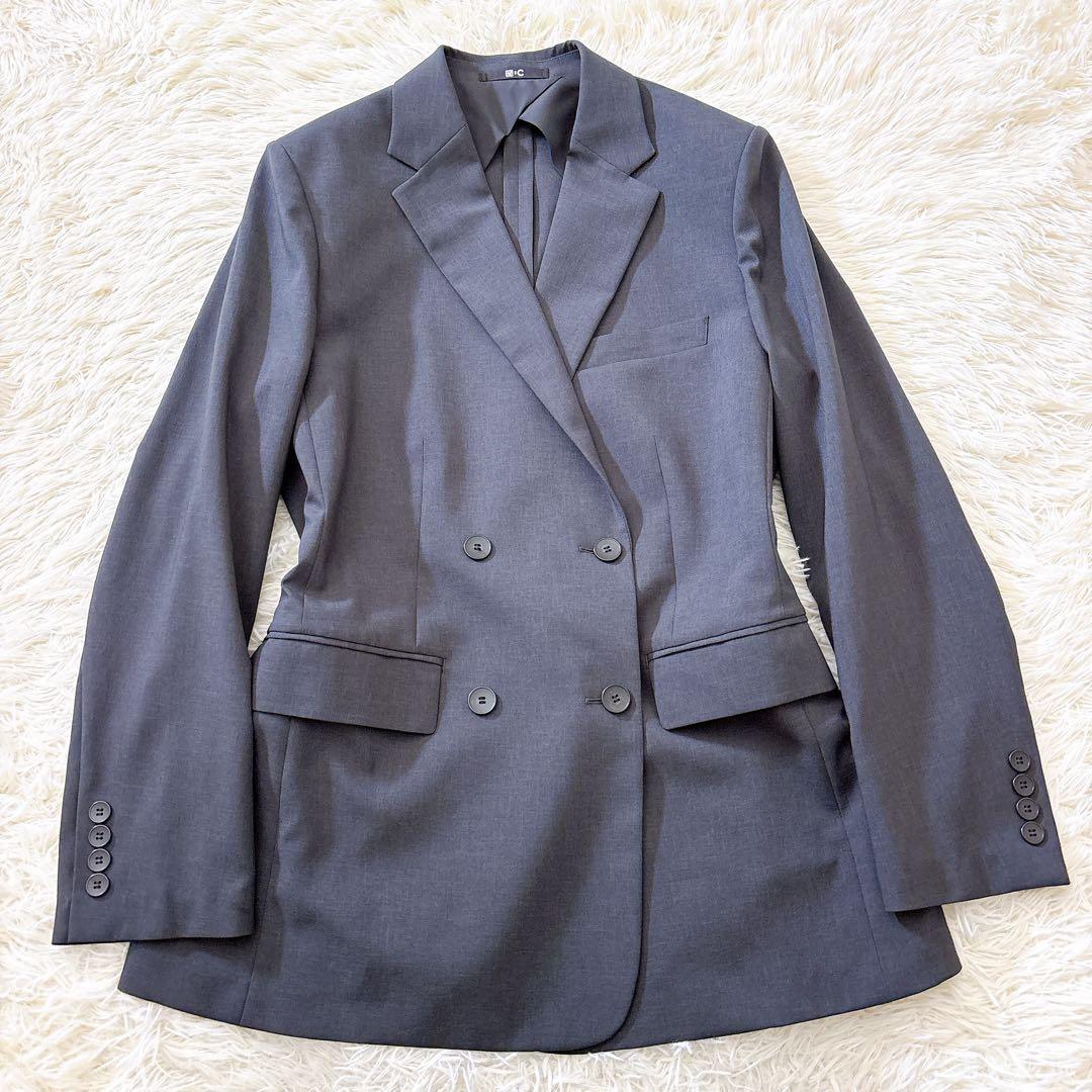 UNIQLO C ユニクロ 感動ジャケット ダブルジャケット M ダークグレー