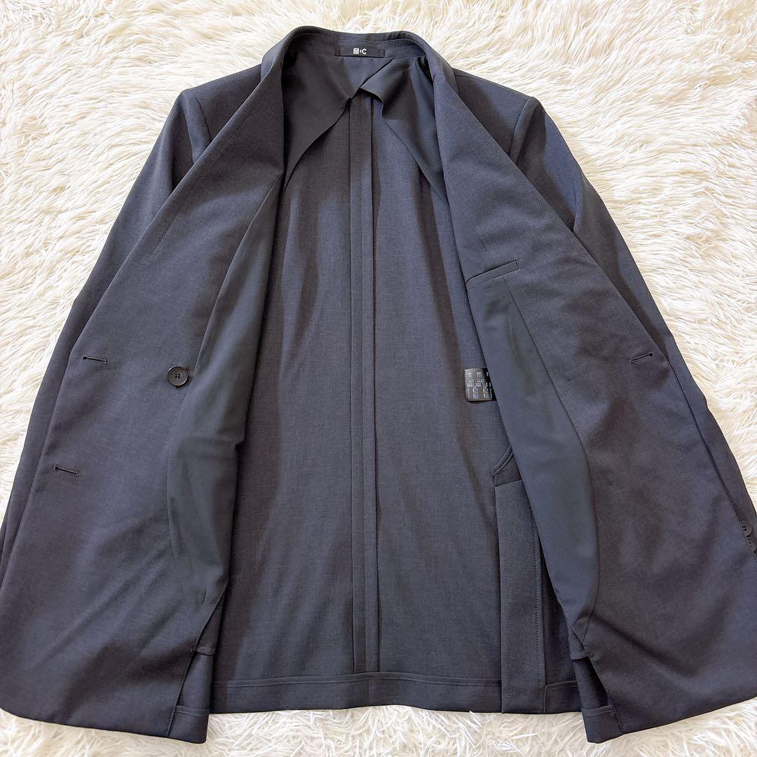 UNIQLO C ユニクロ 感動ジャケット ダブルジャケット M ダークグレー