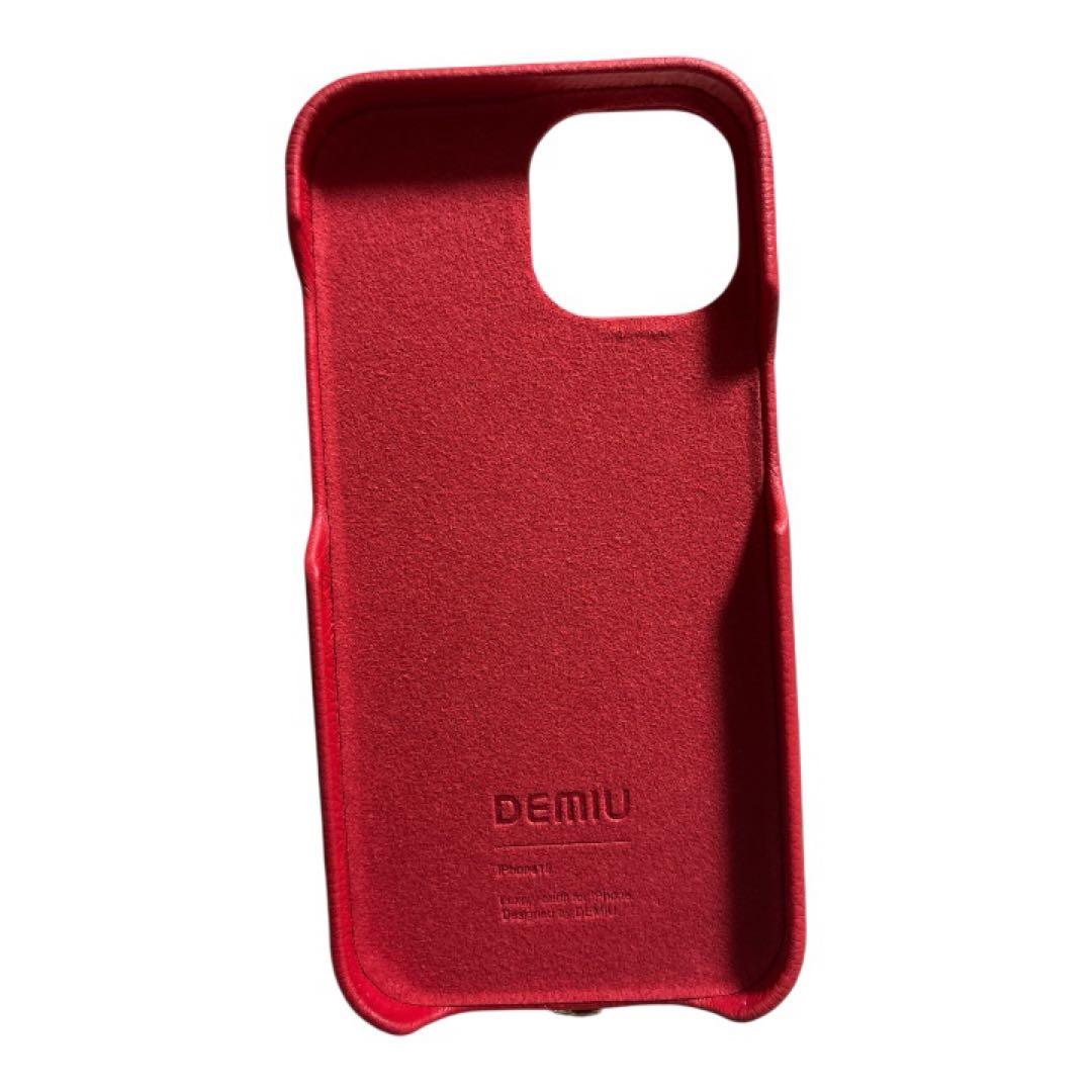 デミュウ　iPhone15ケース　バロン　ルビーレッド