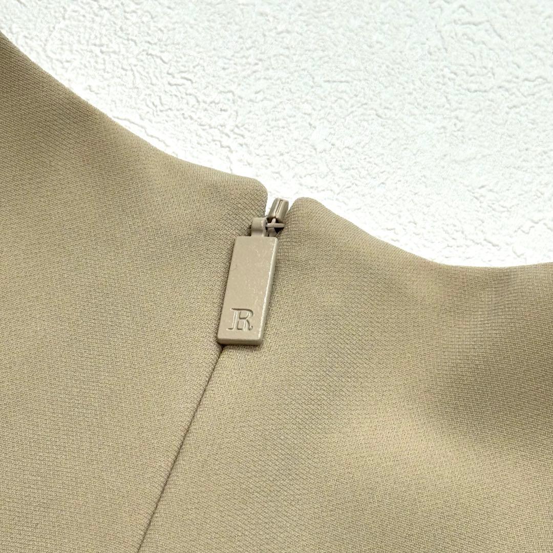 René basic フレア 大人 ワンピース 34 美シルエット ベージュ
