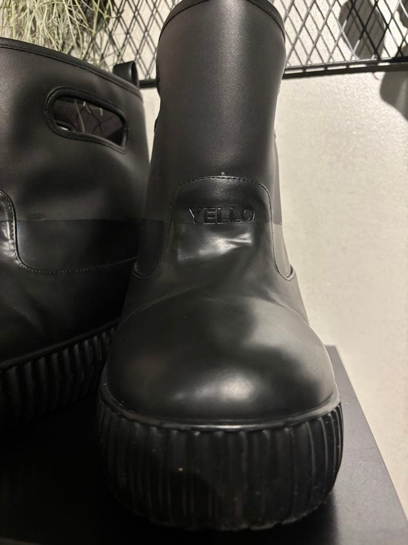 美品YELLO JET BLACK SHORT BOOTSブーツ,L,25cm