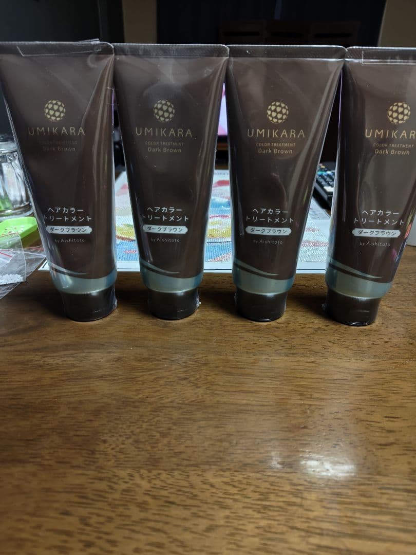 UMIKARA ヘアカラー トリートメント ダークブラウン 4本セット