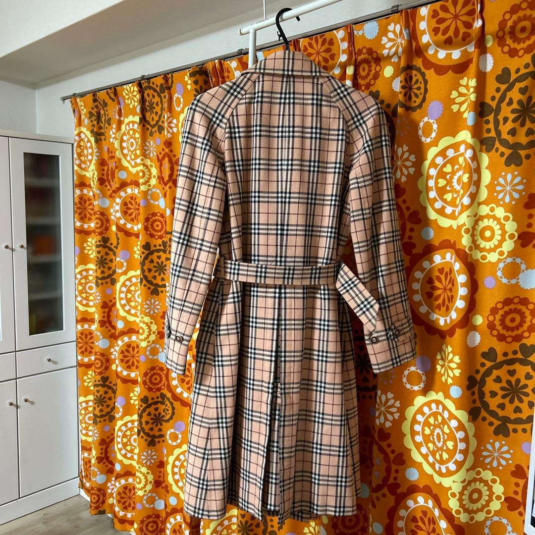 フ*p様 希少Burberryブルーレーベル　ピンク色ノバチェック柄トレンチコー