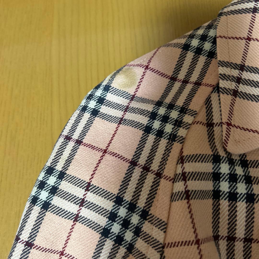 フ*p様 希少Burberryブルーレーベル　ピンク色ノバチェック柄トレンチコー