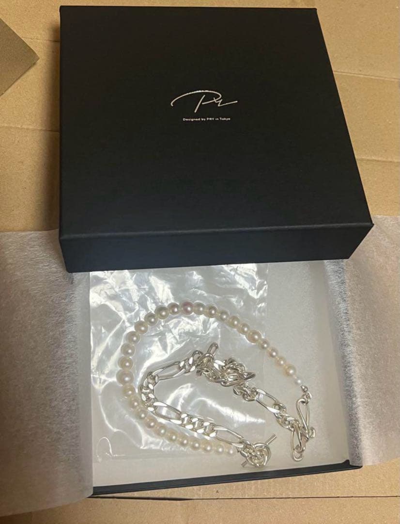 PRYシュウトSilver & WhitePearl ChainNecklace