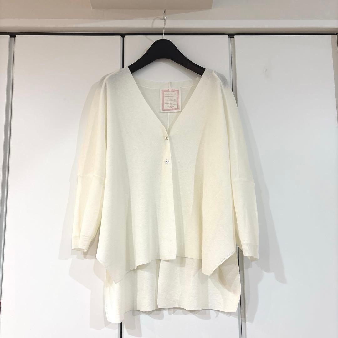 美品 BEARDSLEY サラッとカーディガン 2025SS ホワイト