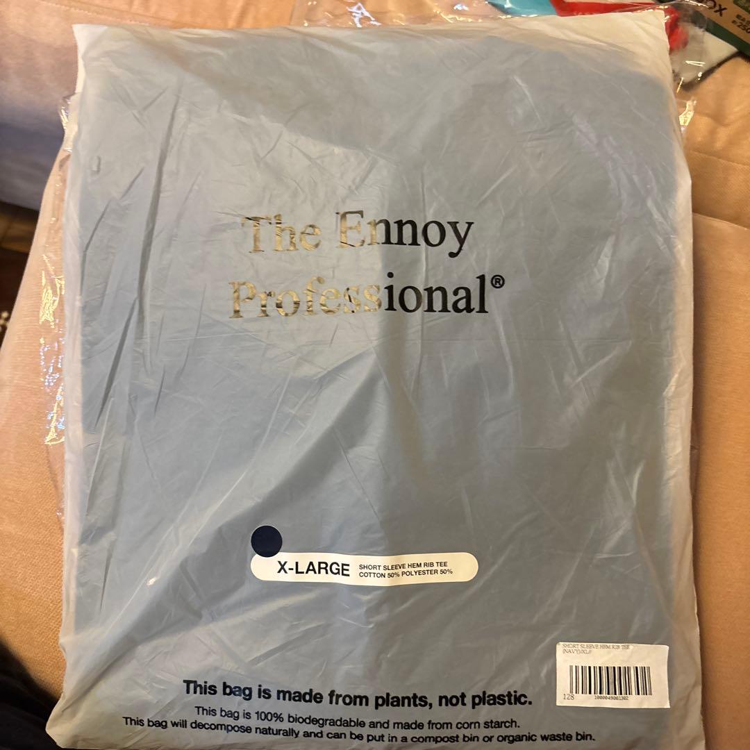新品未開封ENNOYShortSleeveHemRibTeeネイビーXL
