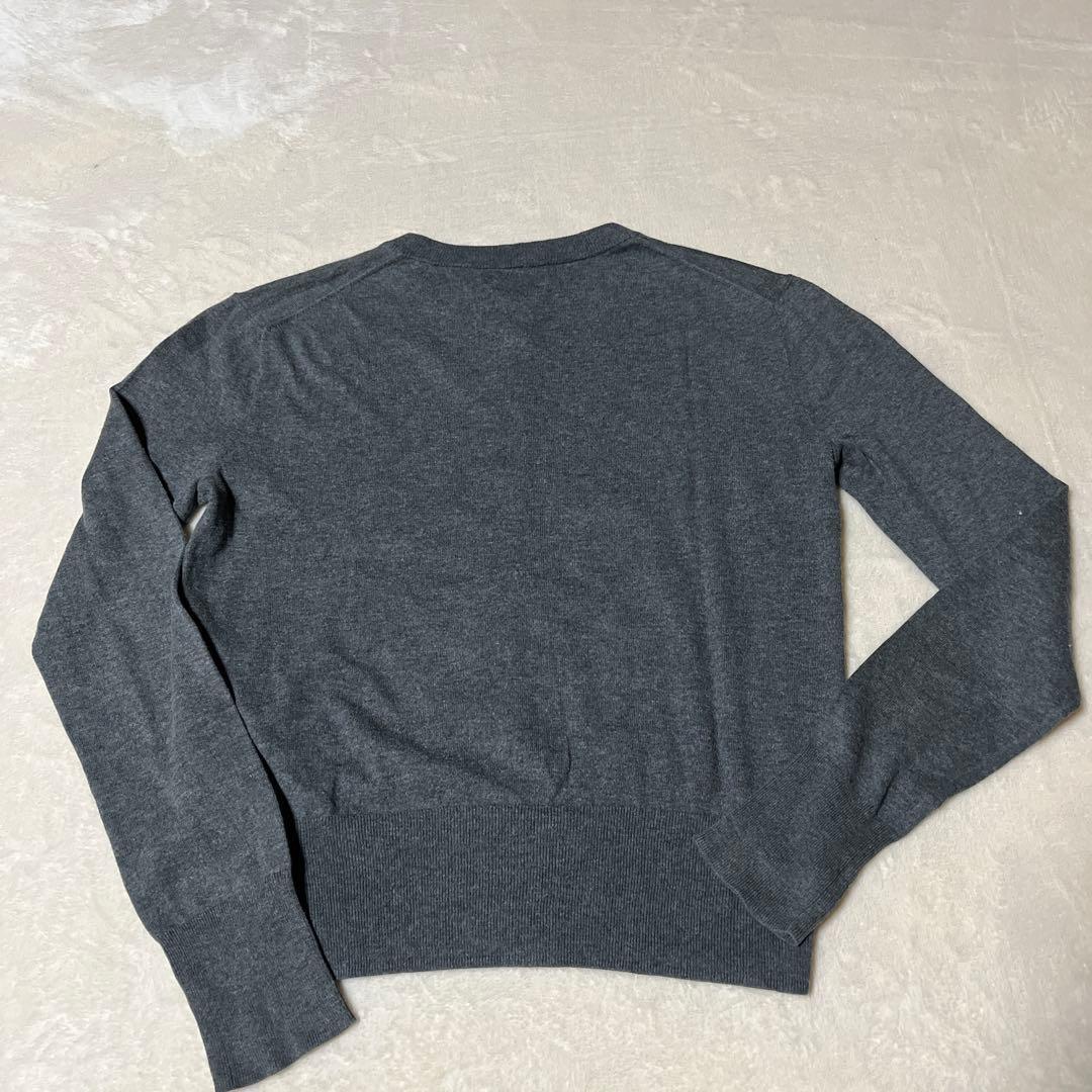 極美品❤️ラルフローレン カーディガン　XS グレー コットン 同色ポニーロゴ