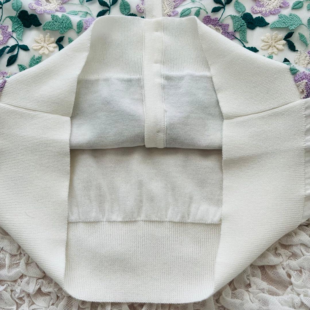 ANAYI アナイ チュールツートンフラワー カーディガンのみ 刺繍
